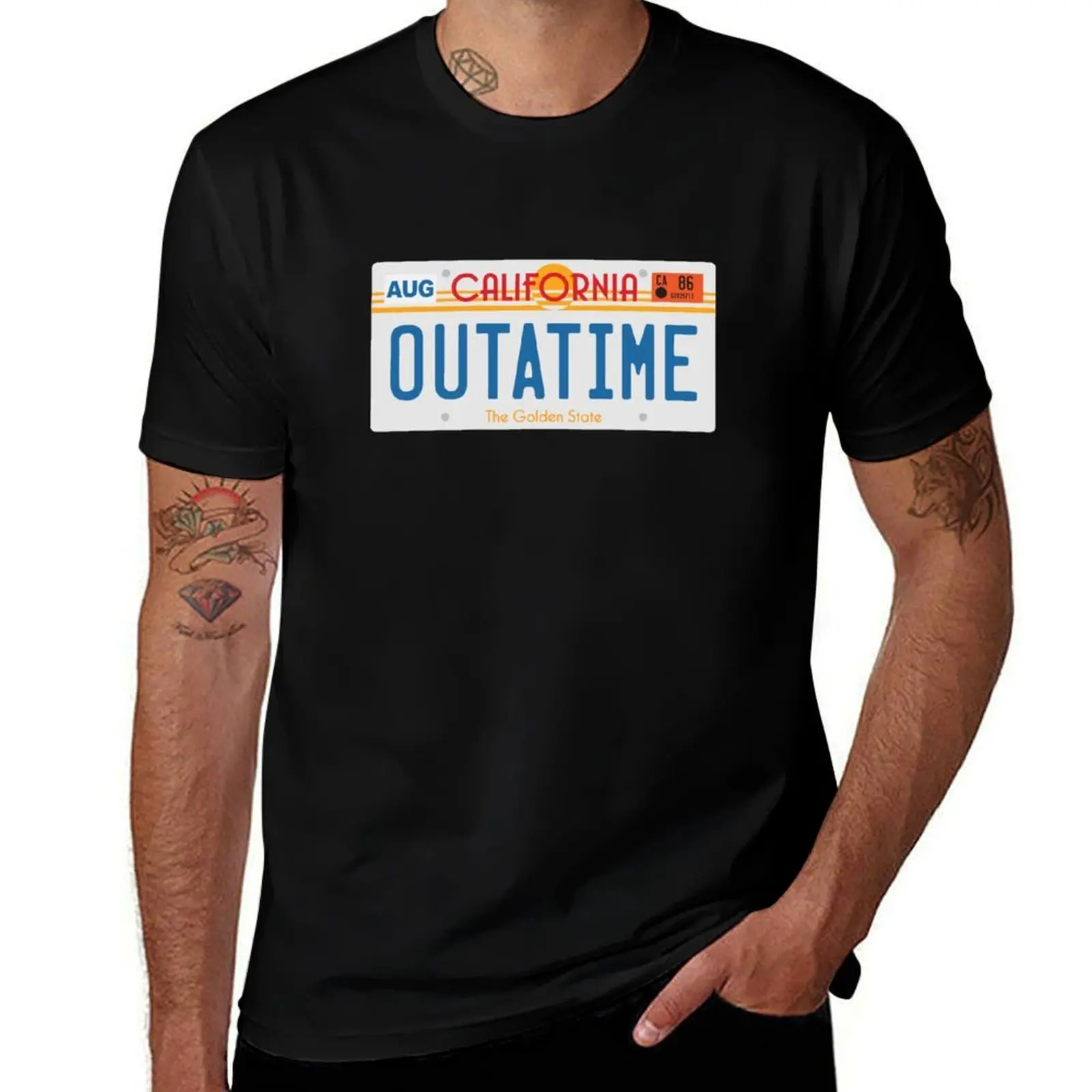 Фото Футболка OUTATIME, минималистичная однотонная футболка с круглым вырезом №1