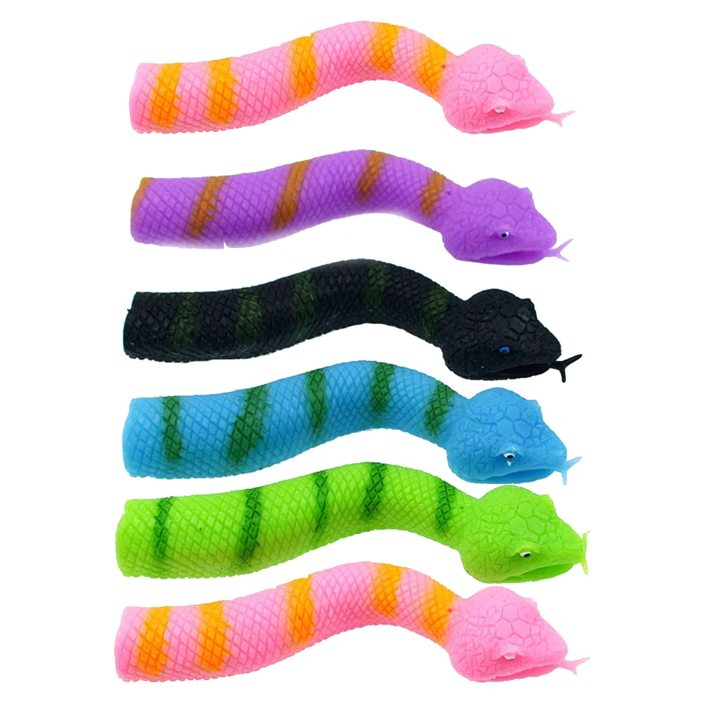 

6pcs Finger Puppet Artificial Snake Trick Toys Snake Finger Toys for Party Supplies Favors ( )