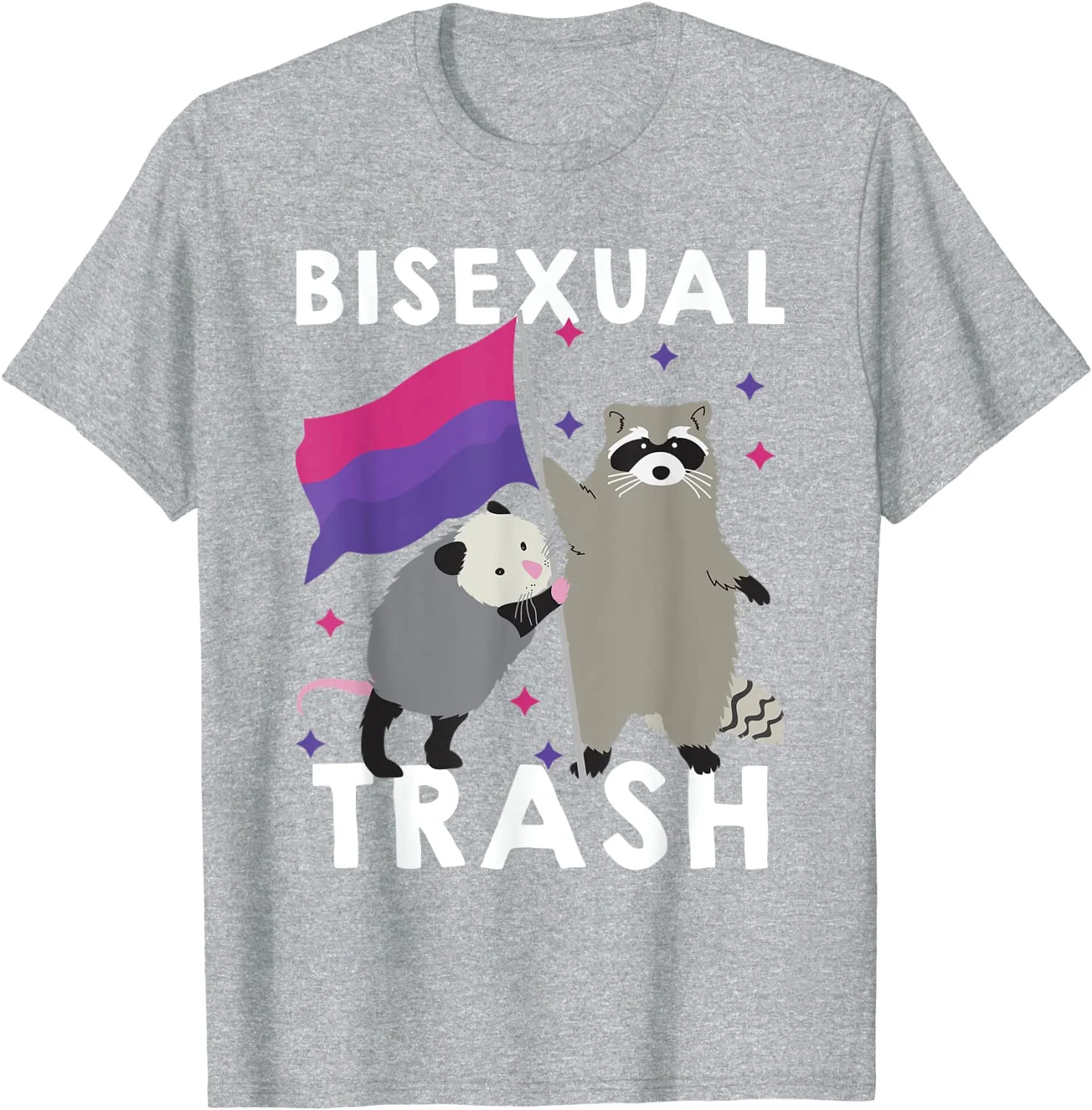 Бисексуальная мусорная рубашка гордость Радуга енот Possum футболка |