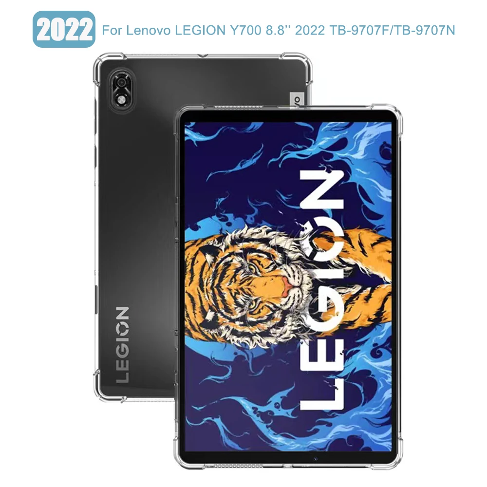 

Shockproof Silicone Case For Lenovo Legion Y700 8.8'' 2022 TB-9707F TB-9707N TPU Flexible Bumper Clear Transparent Back Cover