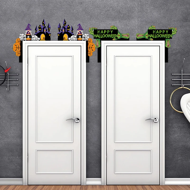 

Halloween Door Corner Sign Witch Pumpkin Gnome Door Corner Decor Wood Halloween Door Corner Sign for Halloween Home and Party