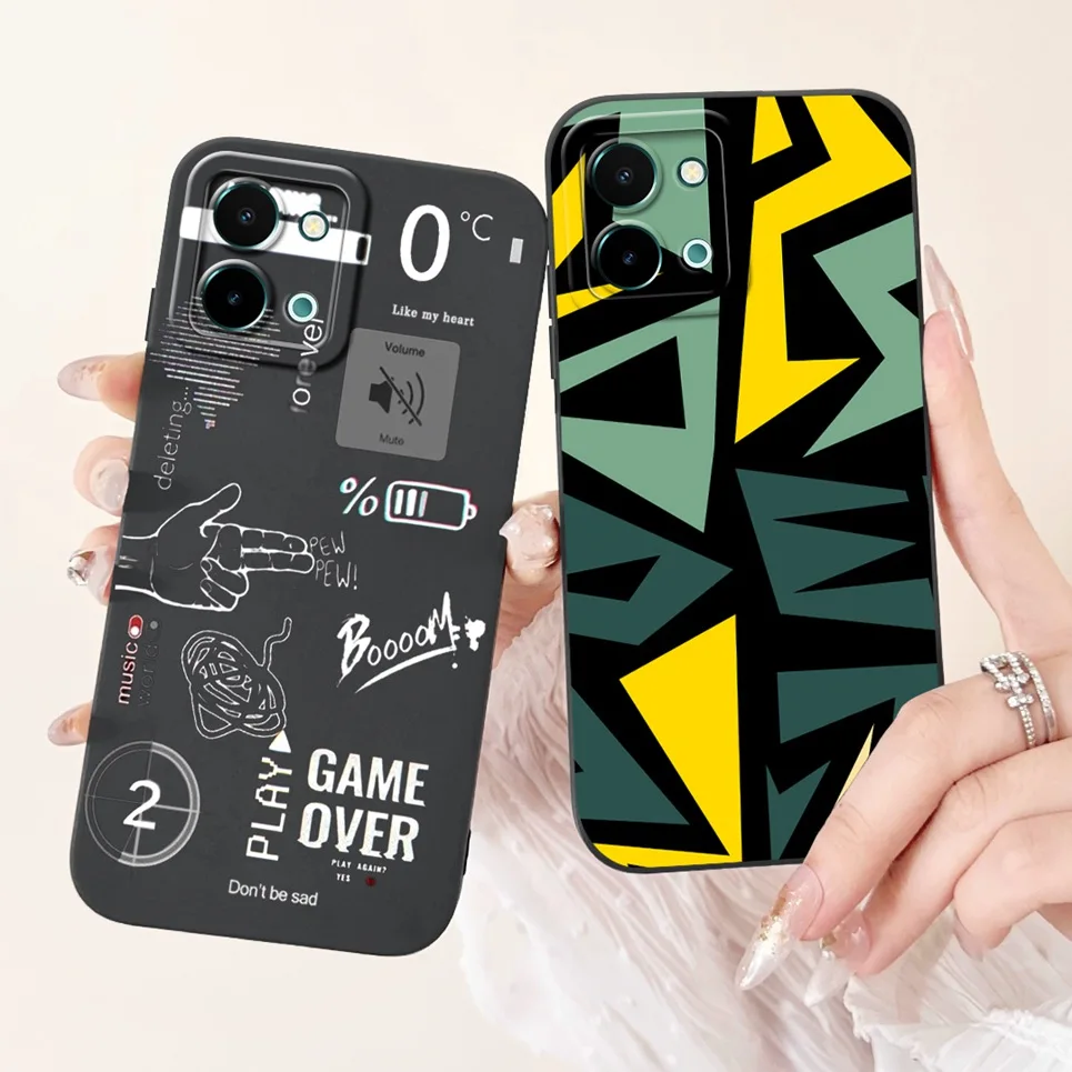 Fashion Painting Back Cover For Vivo Y28 Y28s Y03 Y03t Y18 Y18i Y18e Phone Case Marble Avocado Moon Night Gothic Fundas Soft TPU