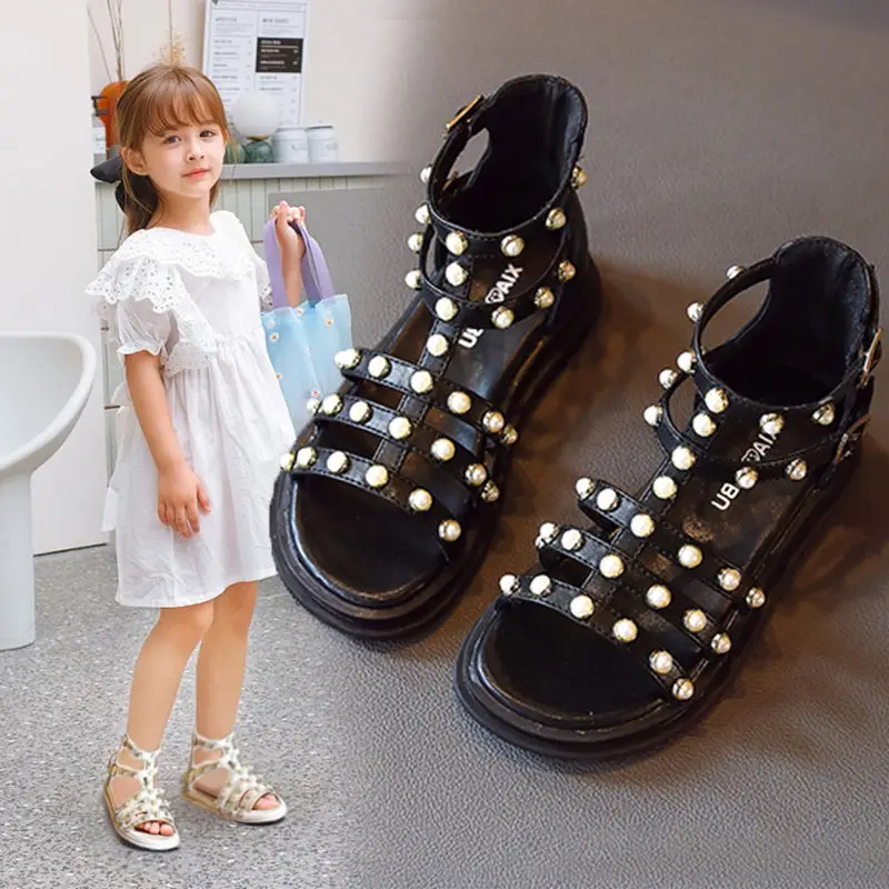 

Children's Sandals Girls' Shoes Princess Sports Sandals Summer 2022 Kids Fashion Rivets Gladiator Sandals 3 7 8 9 10 11 12 Year