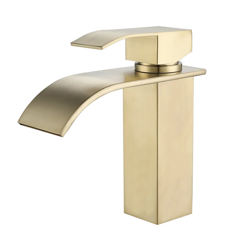 

Quyanre Matte Black Waterfall Basin Faucet Single Handle Hot Cold Water Basin Crane Tap For Bathroom Wash Basin Mixer Tap