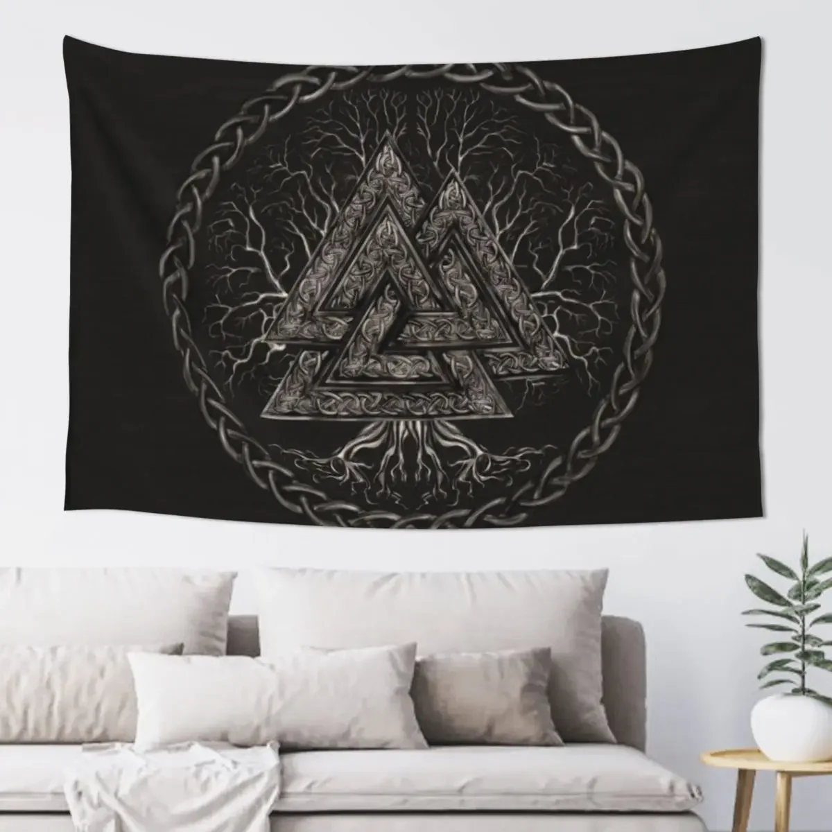 Гобелен Valknut and Tree of Life Yggdrasil