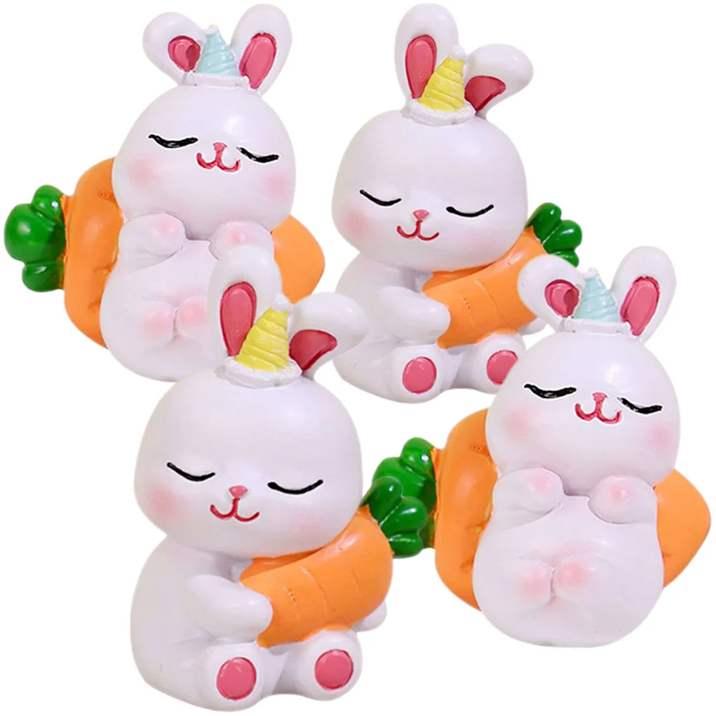 

Rabbit Bunny Easter Miniature Toys Figurine Ornament Statue Figurines Figures Decoration Resin Cupcake Toy Toppers Bonsai Animal