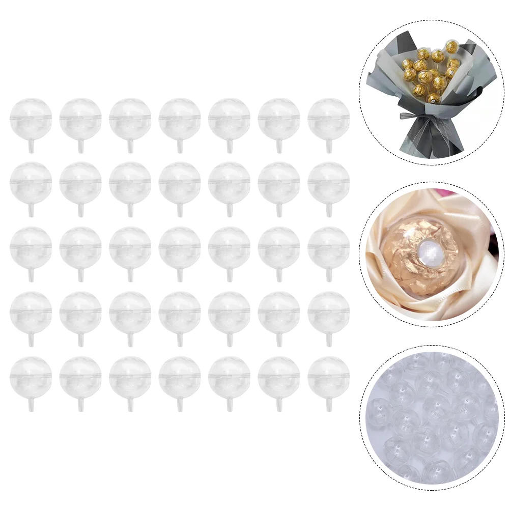 

60 Pcs Valentine's Day Chocolate Bouquet Box Candy Base Bonquet Packaging Holder Paper Cup Flower Shop Supply Gift Round Ball