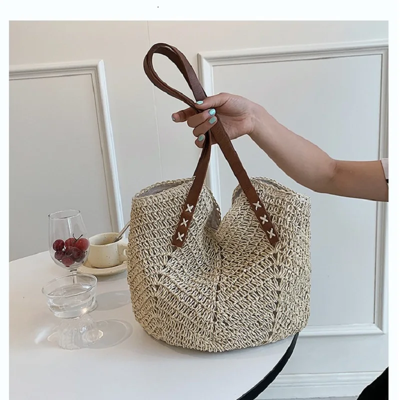 Shoulder Bag Weave Handbag Beach Bag Women Casual Summer Bag Handbag Fashion Woven Bag