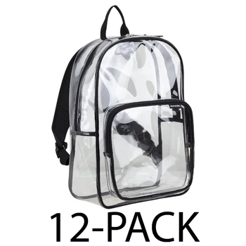 Unisex Clear Spirit Backpack Black 12-Pack Bundle