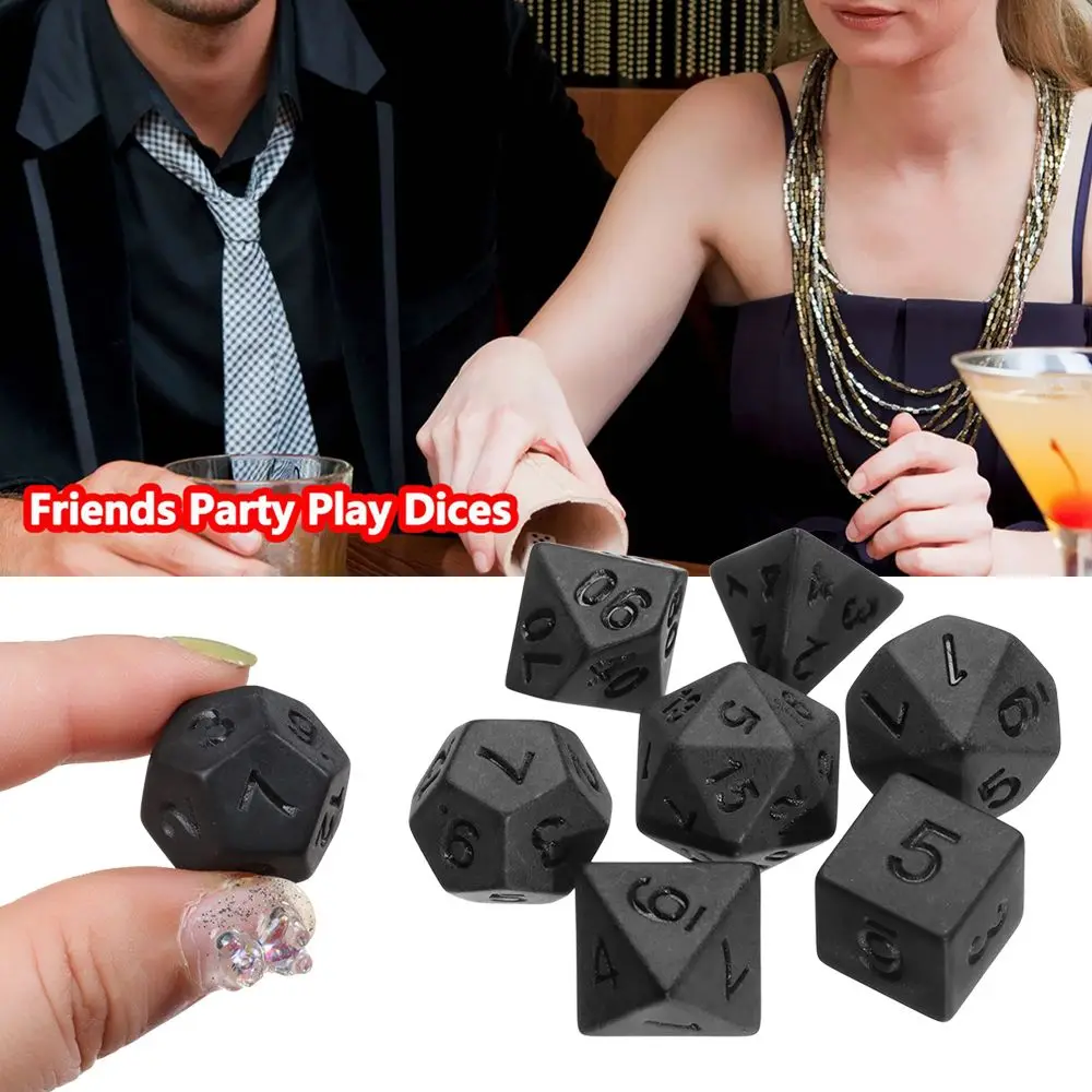 

Gifts Party Supplies Multifaceted Multicolor Board Game Black Dice Set Leisure Entertainment Toys Game Accessory