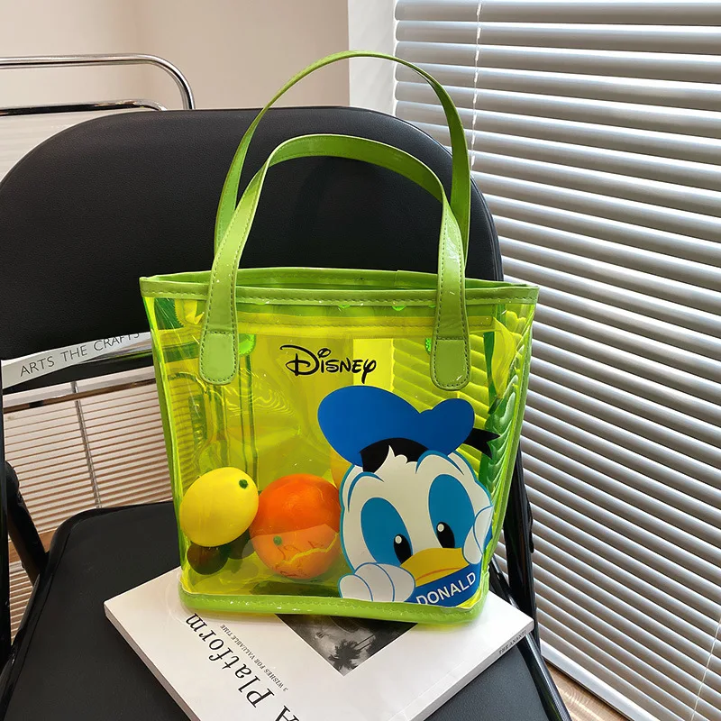 2022 New high-quality Disney transparent handbag, street fashion retro trend Disney Donald Duck jelly bag