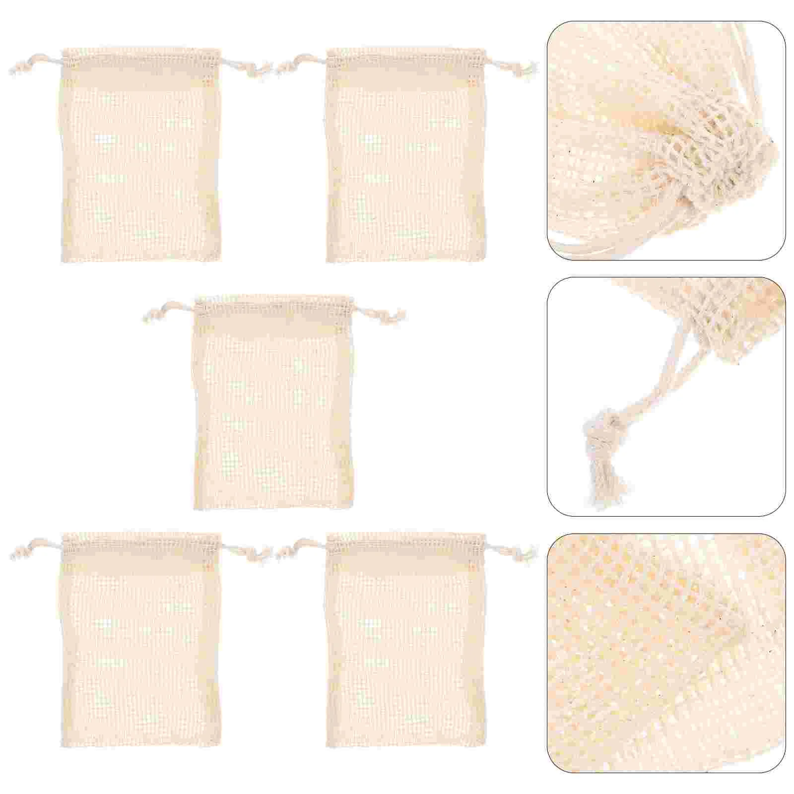 

5 Pcs Soap Storage Bag Bathing Bags Face Massage Tools Foaming Pouches Colorful Clean Towels Mesh Bubble Accessory Cotton Linen