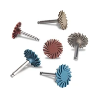 3pc dental rubber polisher composite resin polishing diamond system ra disc 14mm wheel kit diamond spiral flex brush