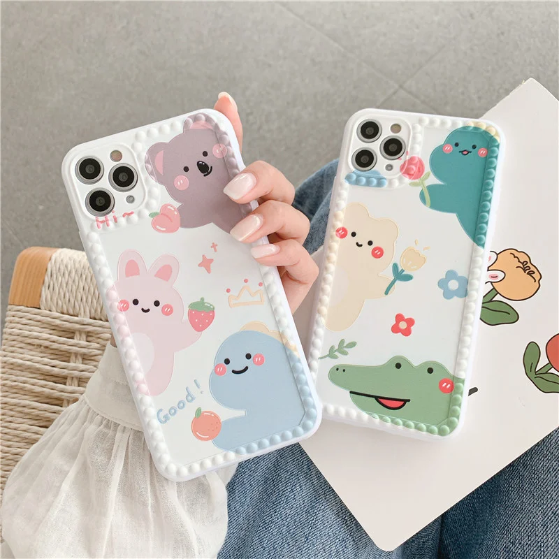 

Cute cartoon animal apple xsmax mobile phone case XR suitable for iphone11pro / 7 / 8plus soft shell women