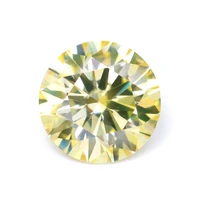 yellow round moissanite loose stone beads d vvs customize moissanite 1ct 2ct ring pendants for diamond gra certificate