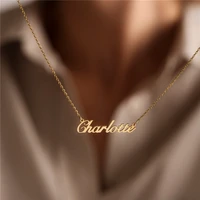 custom personalized name stainless steel necklaces fashion letters crystal pendant for women link chain jewelry gift collier