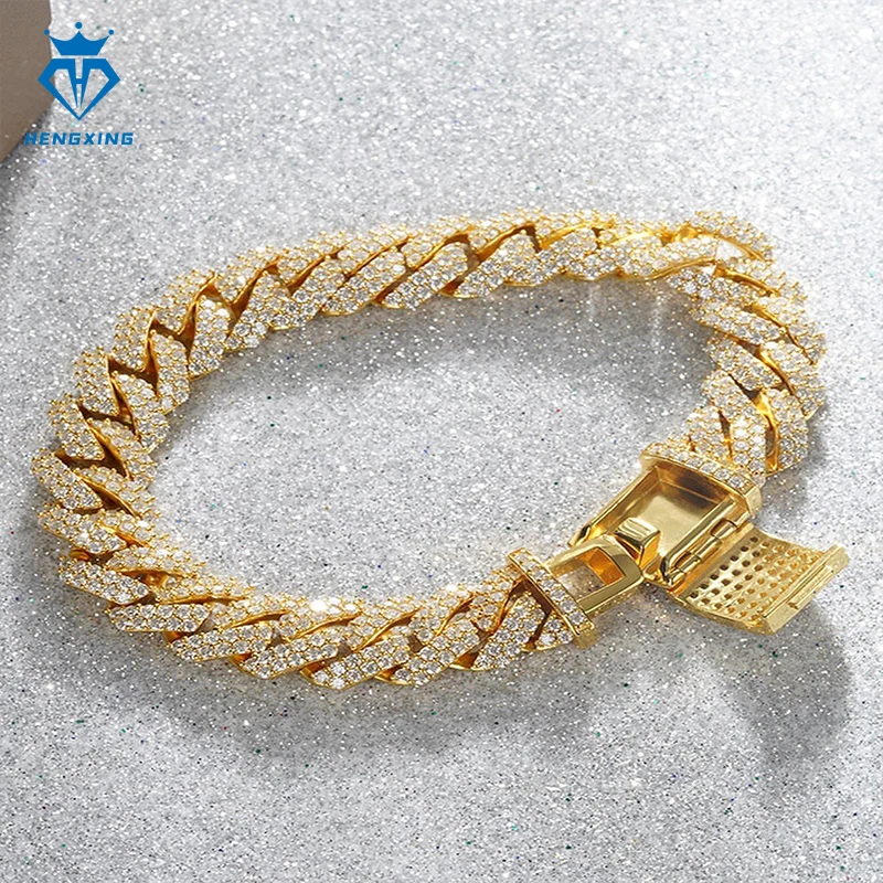 Серебро 925 пробы модное кубинское ожерелье-цепочка Iced Out в стиле хип-хоп с