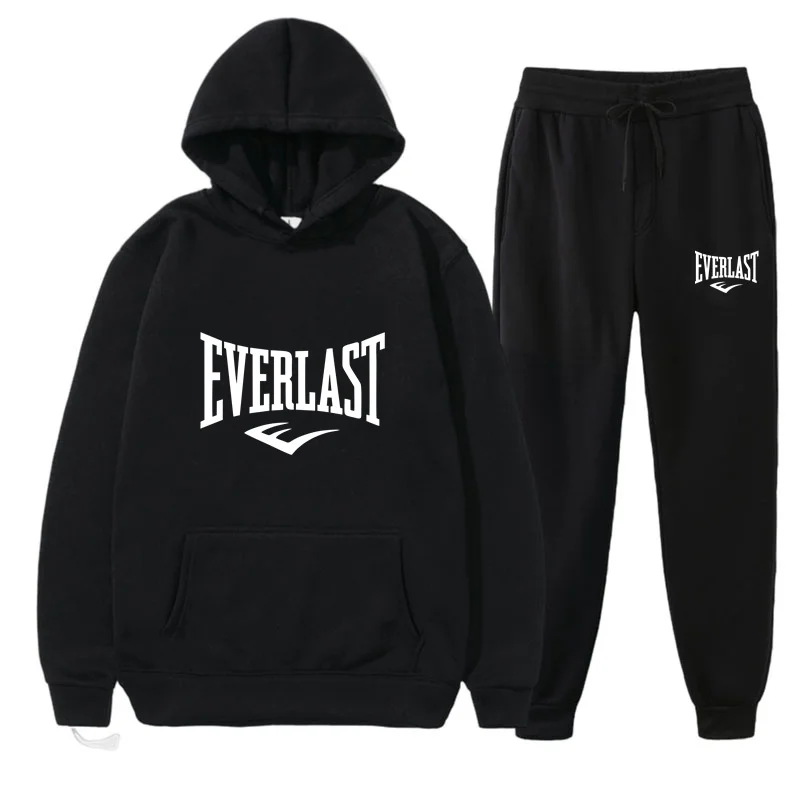 Модный спортивный костюм EVERLAST для мужчин толстовка с капюшоном одежда фитнеса