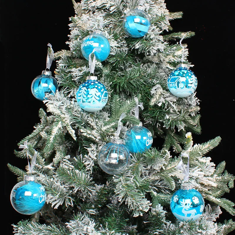 

2022 New Christmas Ball Accessories Diy Transparent PET Ball Christmas Tree Decoration Pendant Shopping Mall Window Decoration