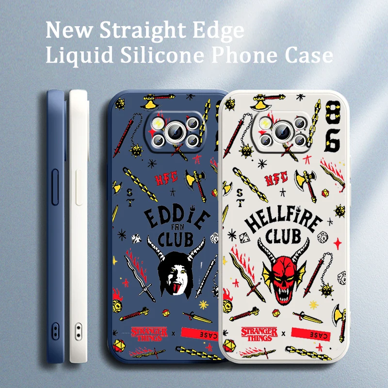 

Cartoon Stranger Things Cool Phone Case For Xiaomi Mi Poco X4 X3 C40 C3 M4 M3 F4 F3 GT Pro NFC 5G Soft Cover Liquid Rope Funda