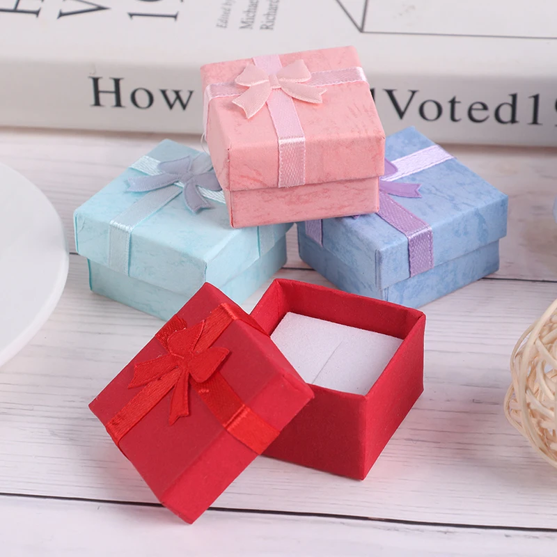 Bow Jewelry Ring Box Jewelry Organizer Storage Gift Box Necklace Earrings Ring Box Paper Jewellry