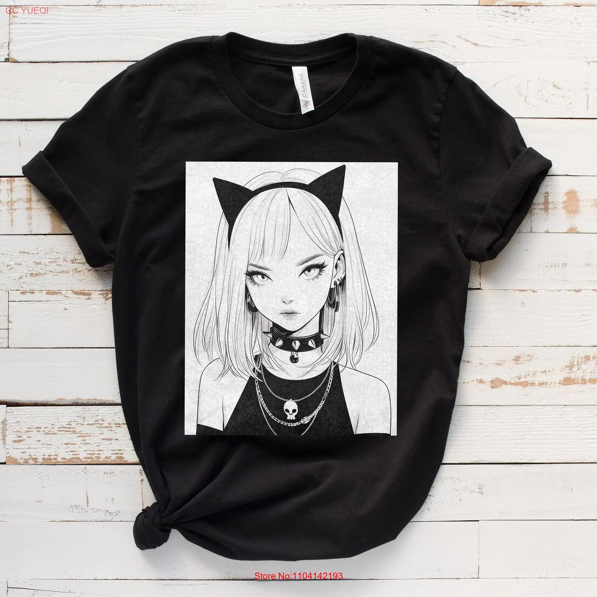 Футболка женская в готическом стиле с длинным или коротким рукавом