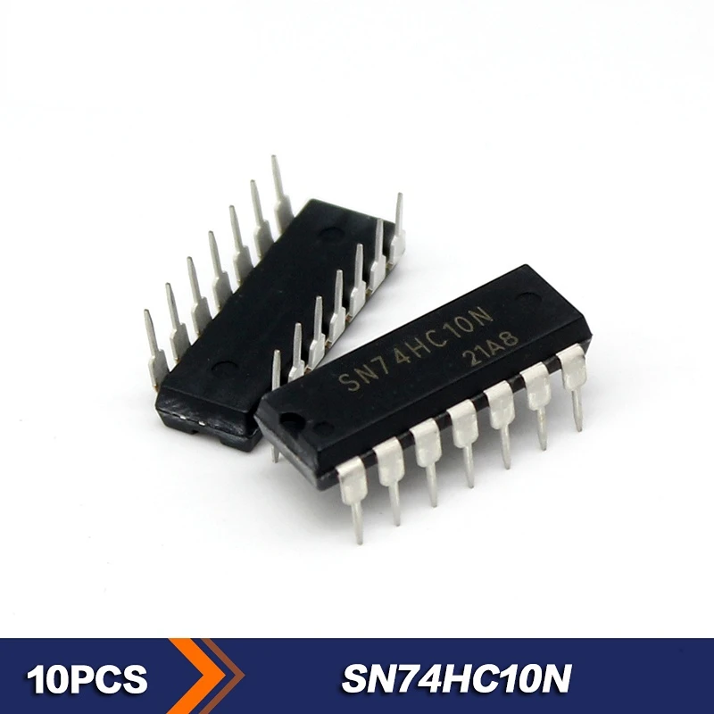 

10PCS SN74HC10N 74HC10 DIP-14 Integrated circuit logic ICs Triple 3-input NAND gate New original IC