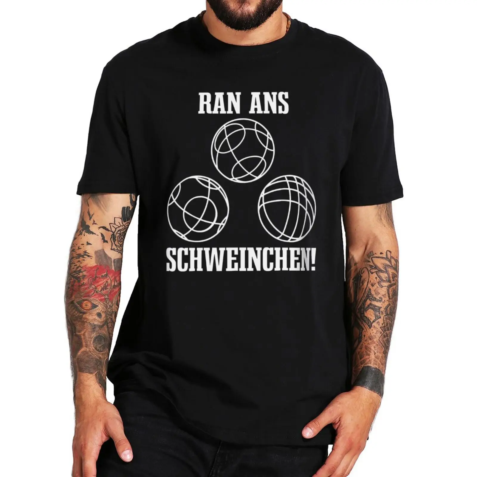 

Ran Ans Schweinchen T Shirt Funny Target Boccia Game Lovers Men Clothing Casual Summer 100% Cotton Premium T-shirt EU Size