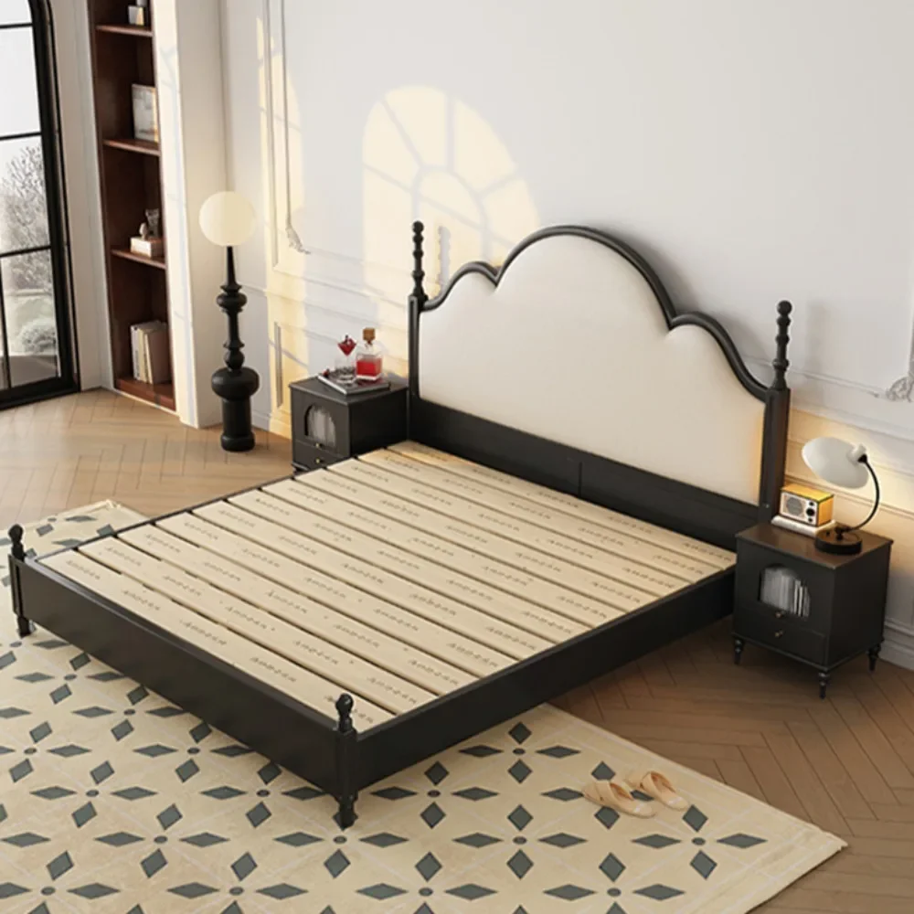 Кровать из цельного дерева в американском стиле модный дизайн главная спальня