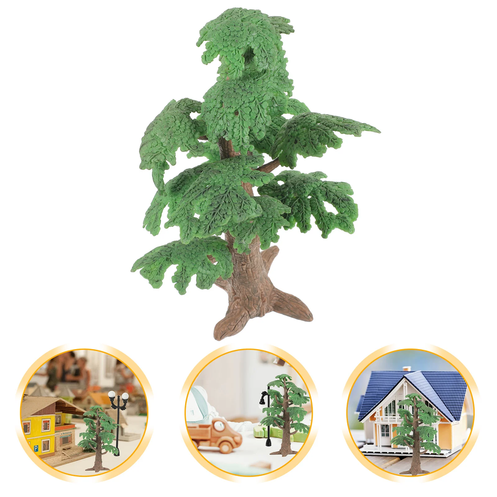 

Tree Model Tiny Pine Tree Cypress Tree Figurine Photo Prop Layout Rainforest Train Scenery Decor for Children Kids Large