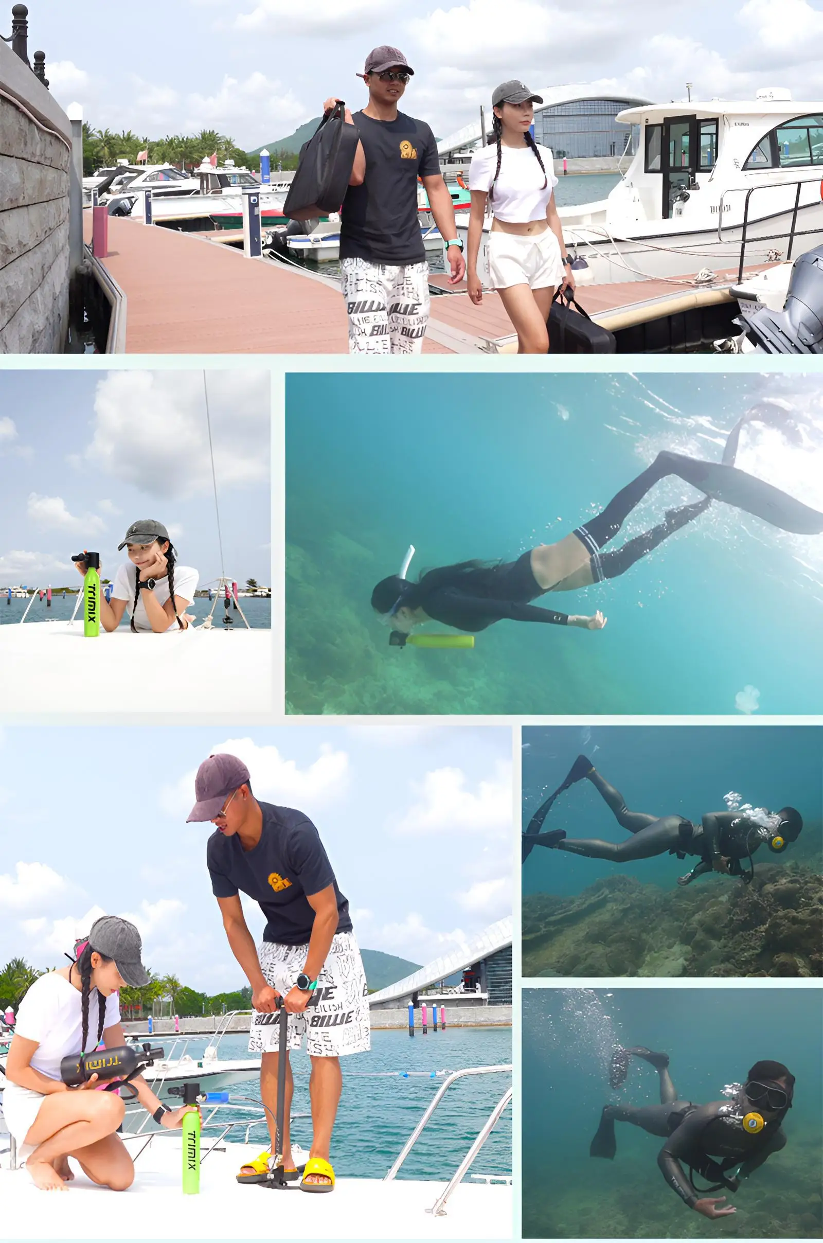 Портативный профессиональный мини-резервуар для подводной съемки Trimix lung л