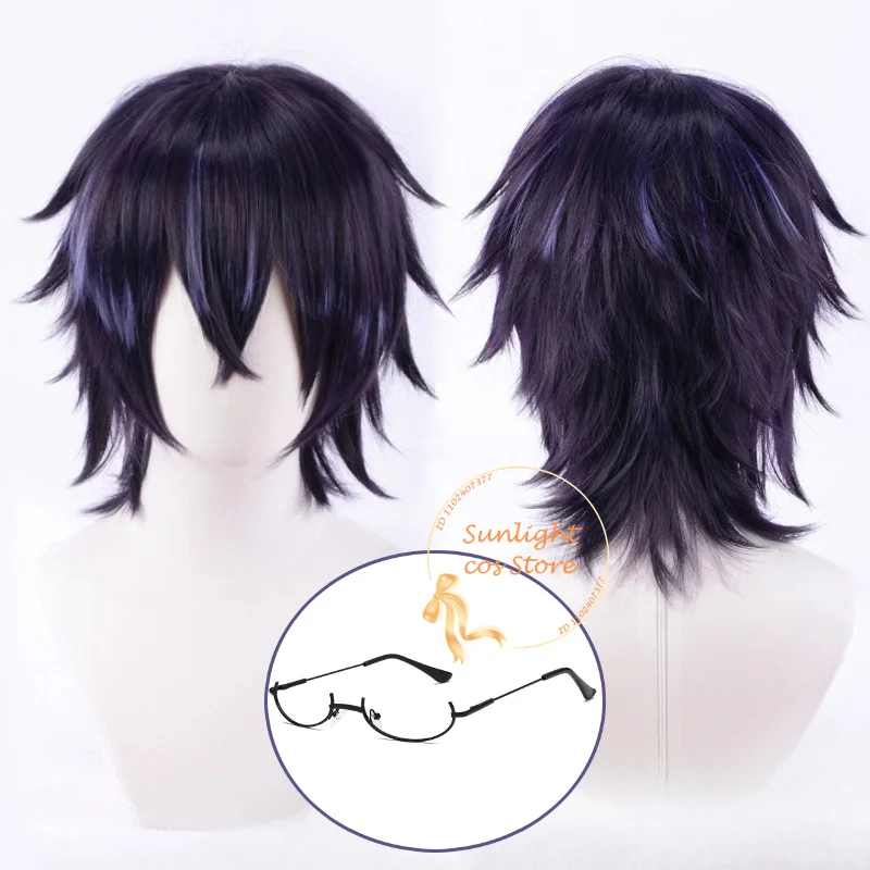 Аниме Itsuki Shikatani Yarichin B Club Косплей Парик Темно-фиолетовый Мелирование Термостойкие