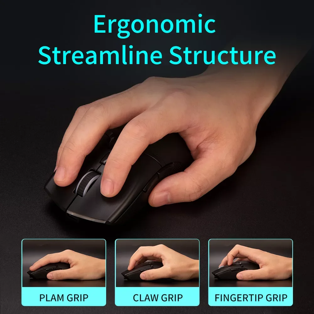 

2023 Delux M800 RGB Wired Gaming Mouse 12400-16000 DPI 58g Lightweight Ergonomic 1000Hz Mice with Soft rope Cable For Computer G