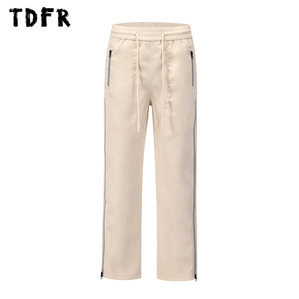 

Украшение ожерелье повседневные брюки мужские с разрезом на подоле эластичная талия Свободные прямые свободные брюки для мужчин