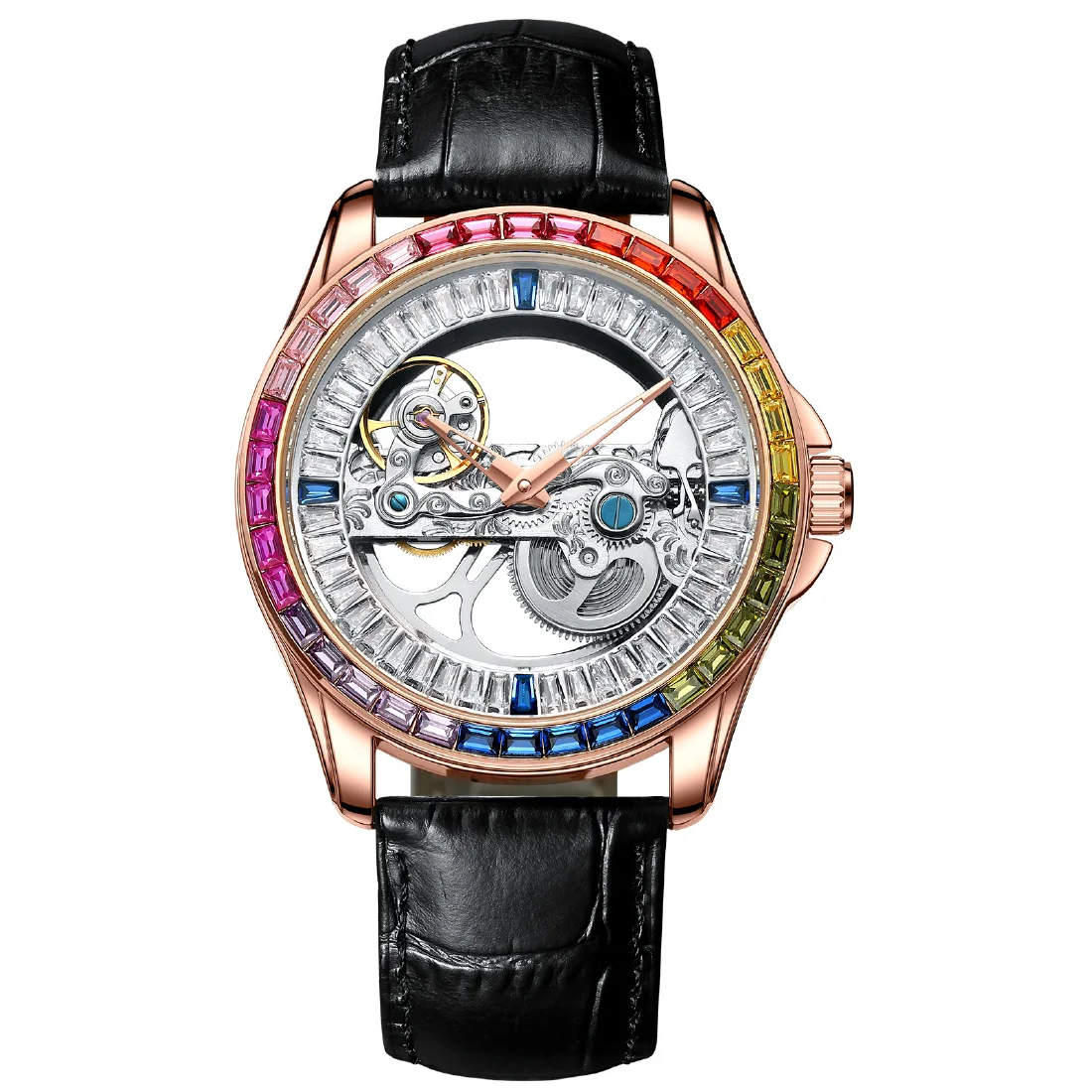

Double-sided hollow design flywheel Luxury Man watches Elegant Business Men watch Automatic Mechanical watch quality sport clock