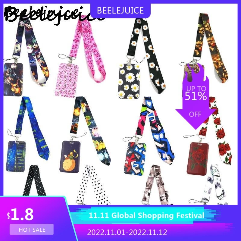 

Fashion Lanyard ID Badge Holder Bus Pass Case Cover Slip Bank Credit Card Holder Strap Card Holder Accessories Decorations Gift