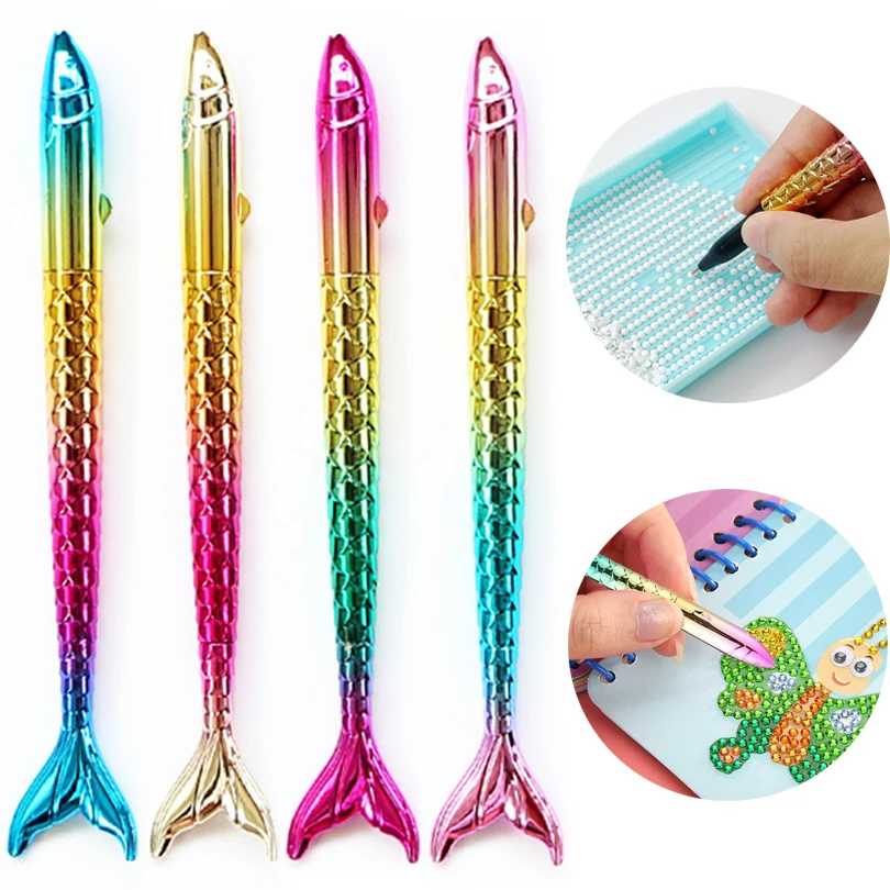 5D Diamond Point Drill Pen DIY Fish Tail Rhinestones Painting Cross Stitch Art Crafts Stitch Accessories Sewing Embroidery Tool