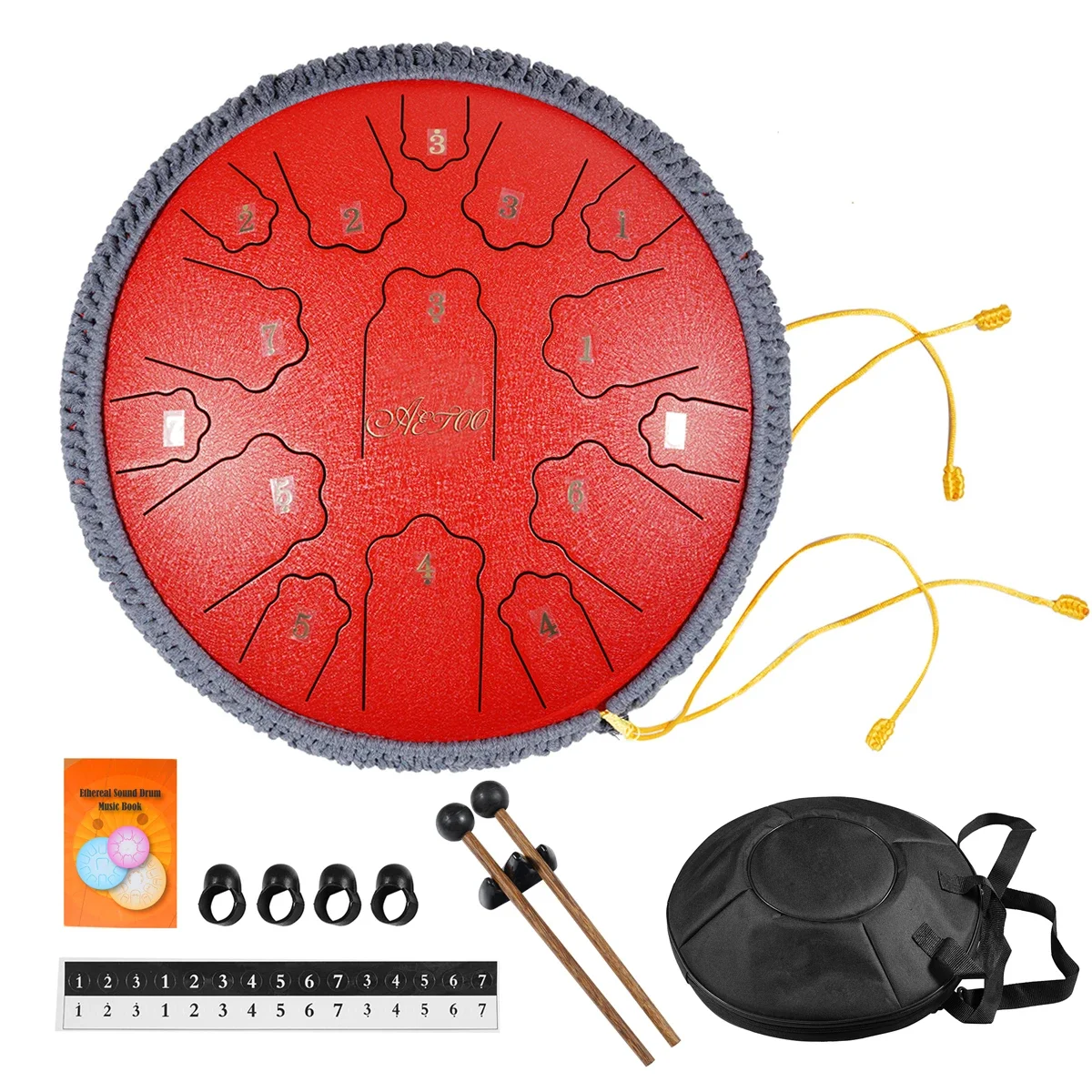 Барабан с язычком Handpan 14 дюймов 15 нот качественный стальной язычок основной