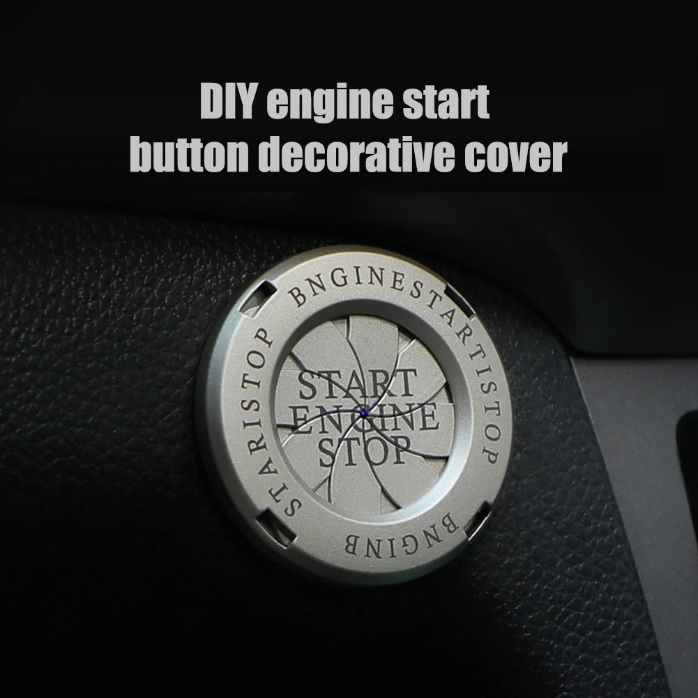 

Car Engine Start Stop Button Cover Metal Ignition Switch Ring Rotatable Protective Cover Auto Decoration Interior Accessories