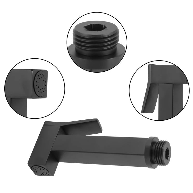 

Solid Brass Square Black Bidet Sprayer Handheld Shower Bidet Shower Head Shower