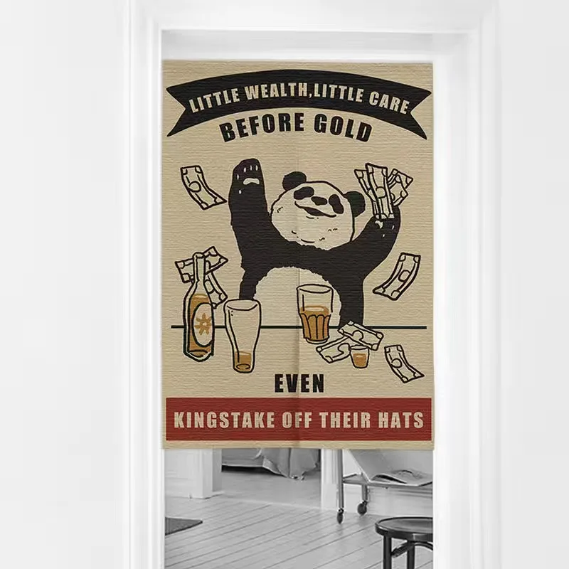 

Multi-Size Door Doorway Window Curtain Customize Blackout JP Thickened Cotton Living Room Kitchen Home Decor Noren Panda