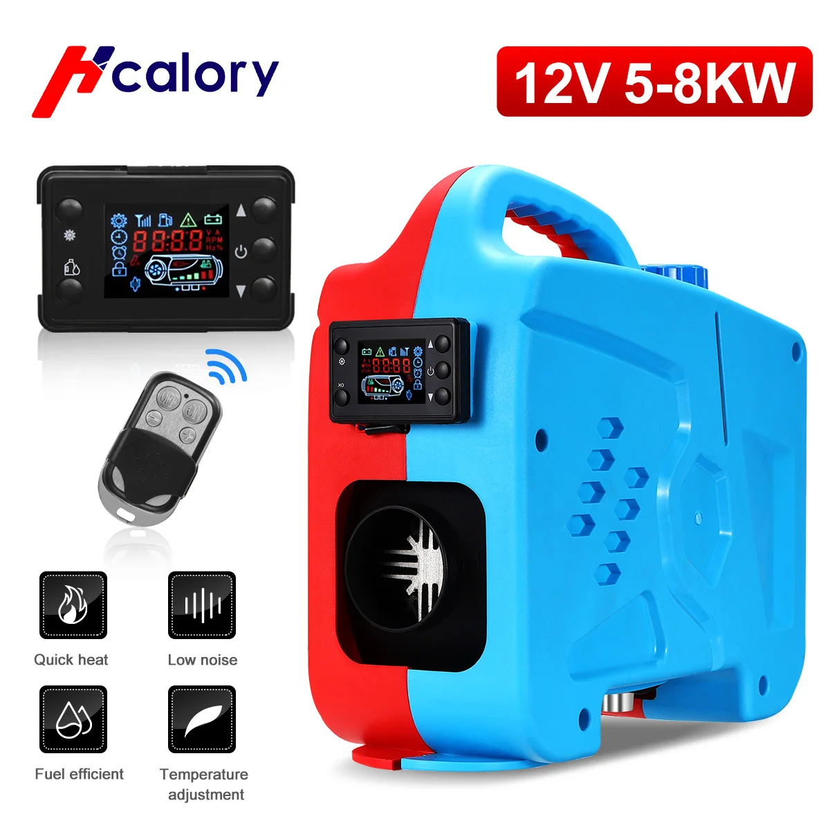 

HCalory Car Heater 12V 2KW 8KW Diesel Air Heater Intelligen LCD Remote Control Monitor Switch for RV Motorhome Trailer, Truck