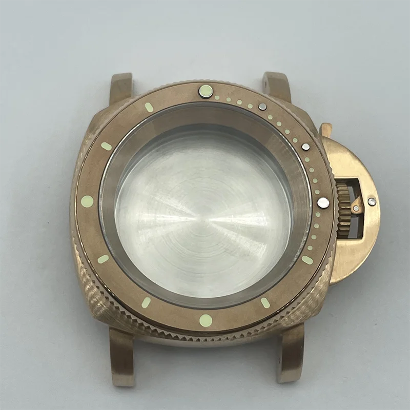Enlarge Watch Modify Parts Solid 42mm CUSN8 Bronze Material Watch Case Sapphire Glass Fit NH35/36 Automatic Movement