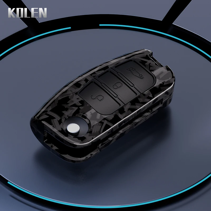 

Чехол для автомобильного ключа из АБС-пластика из углеродного волокна для Ford Fiesta Focus 2 Ecosport Kuga Escape Falcon Territory B-Max C-Max Galaxy, аксессуары