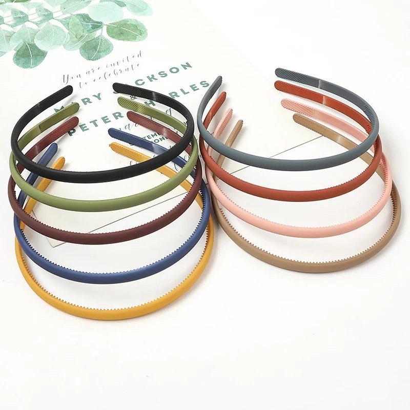 

1PC Hair Hoop Head Wrap Hoop Headpiece Headband Thin Hair Band Simple Candy Color Charm Frosted Fashion Head Hoop Hair Jewelry
