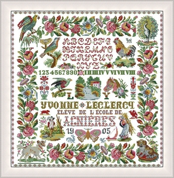 

Cross stitch Kit 14CT 18CT 25CT Canvas Cross Stitch DIY Embroidery Set DMC Threads Craft home of birds and flowers 68-69