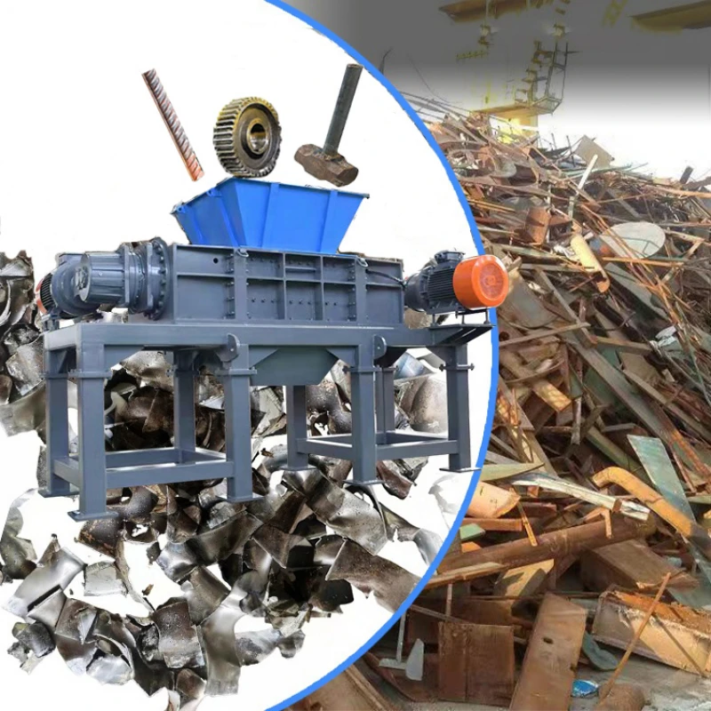 

Small Mini Heavy Double Shaft Industrial Iron Aluminum Car Crushing Shredding Machine Scrap Metal Shredder Machine