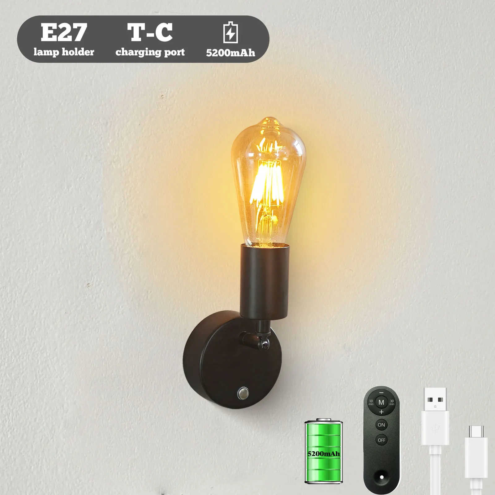 

Ретро настенный светильник LITU 5200 мАч