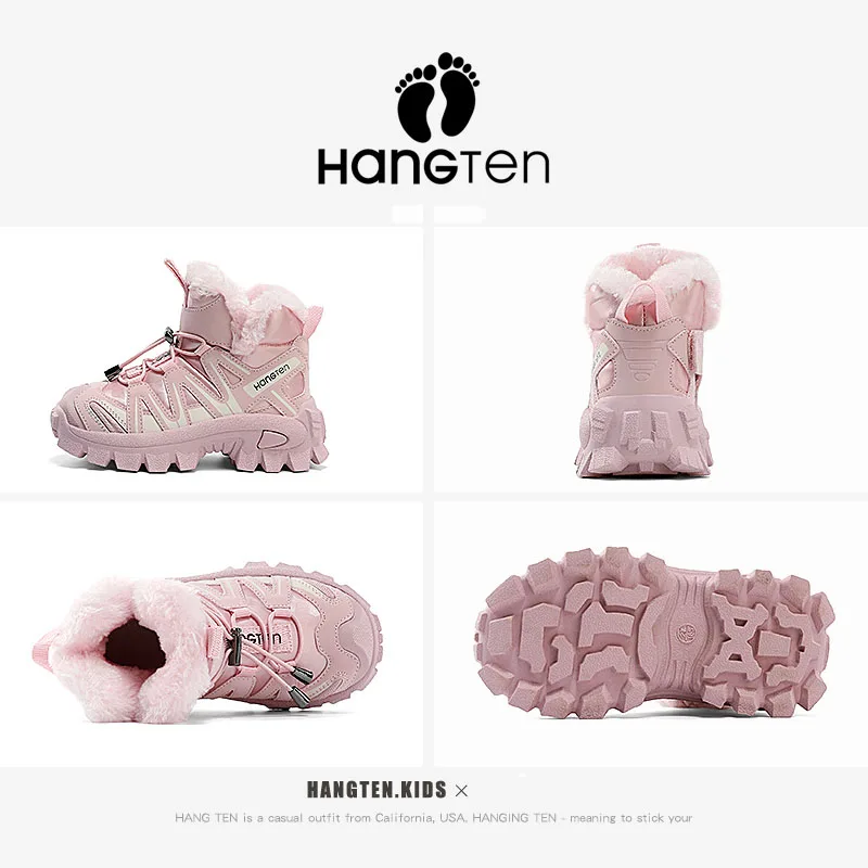HanGTen новые зимние ботинки для девочек удобные толстые теплые детские