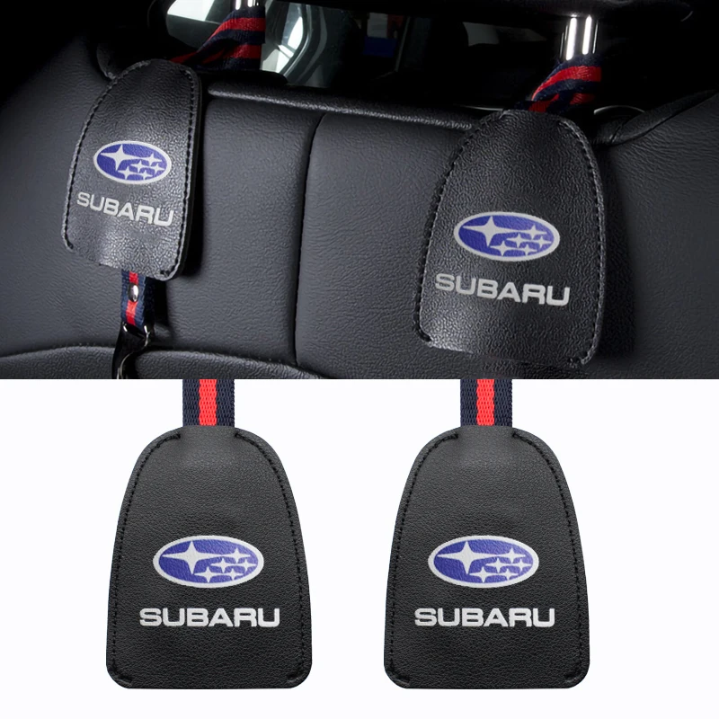 

1/2pcs Leather Car Hooks Rear Seat Storage Hook Clip Bag Interior For Subaru Forester Impreza Legacy Outback 2004 2018 2019